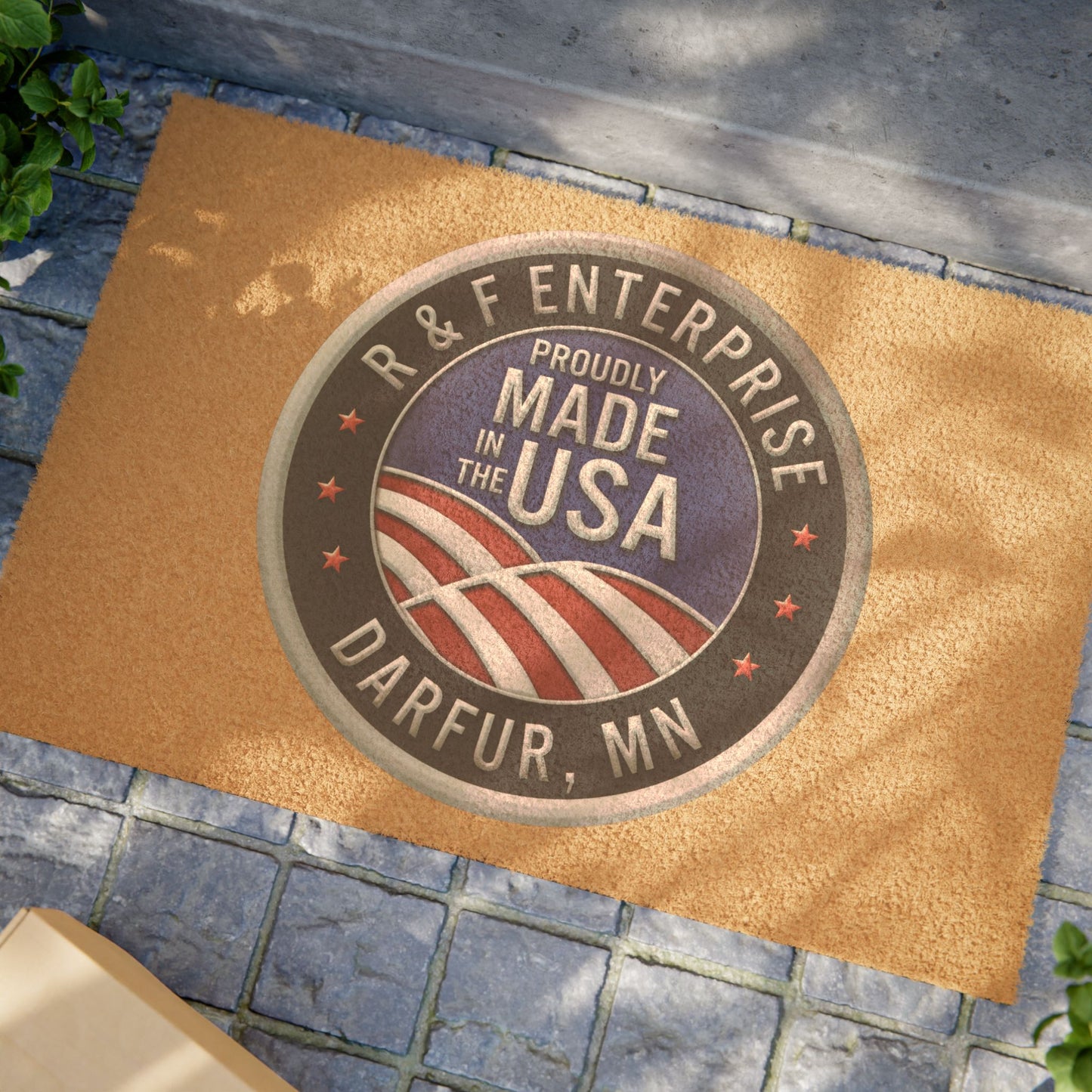 Proudly Made in the USA Doormat - Rustic Home Entry Mat