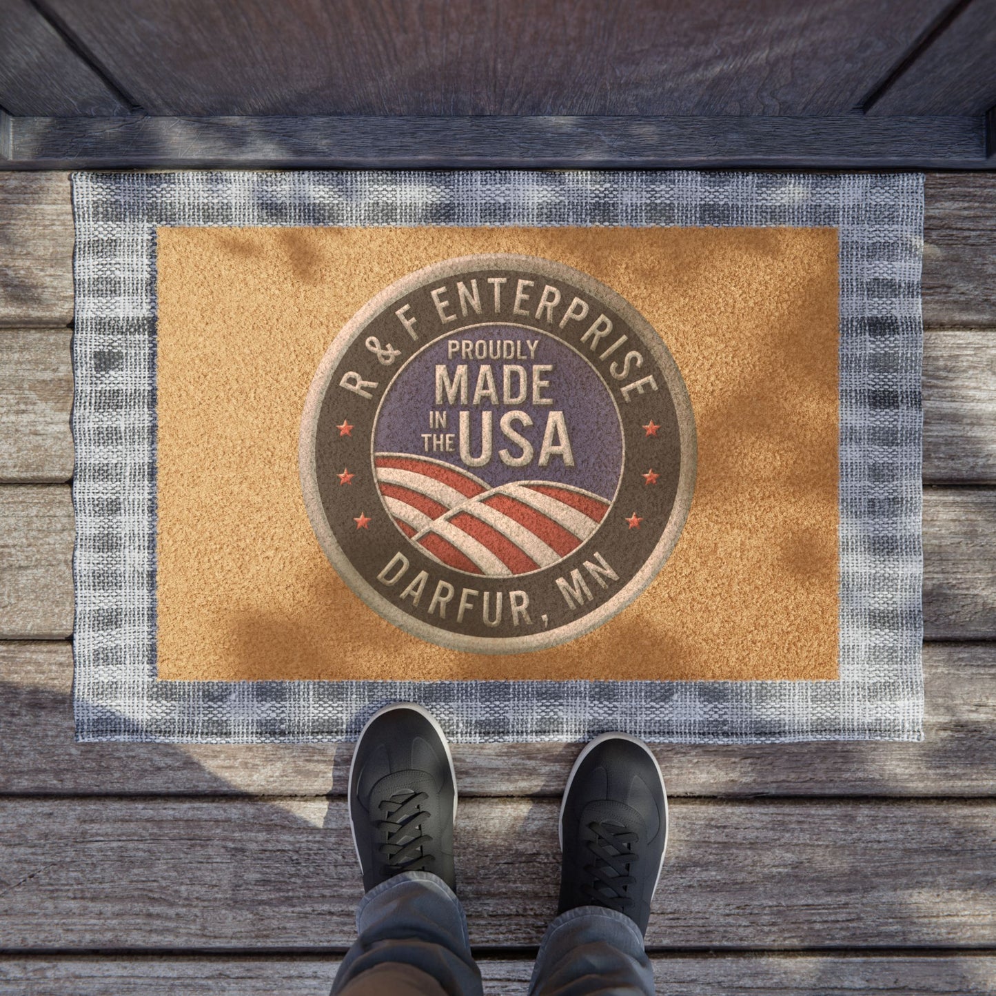 Proudly Made in the USA Doormat - Rustic Home Entry Mat