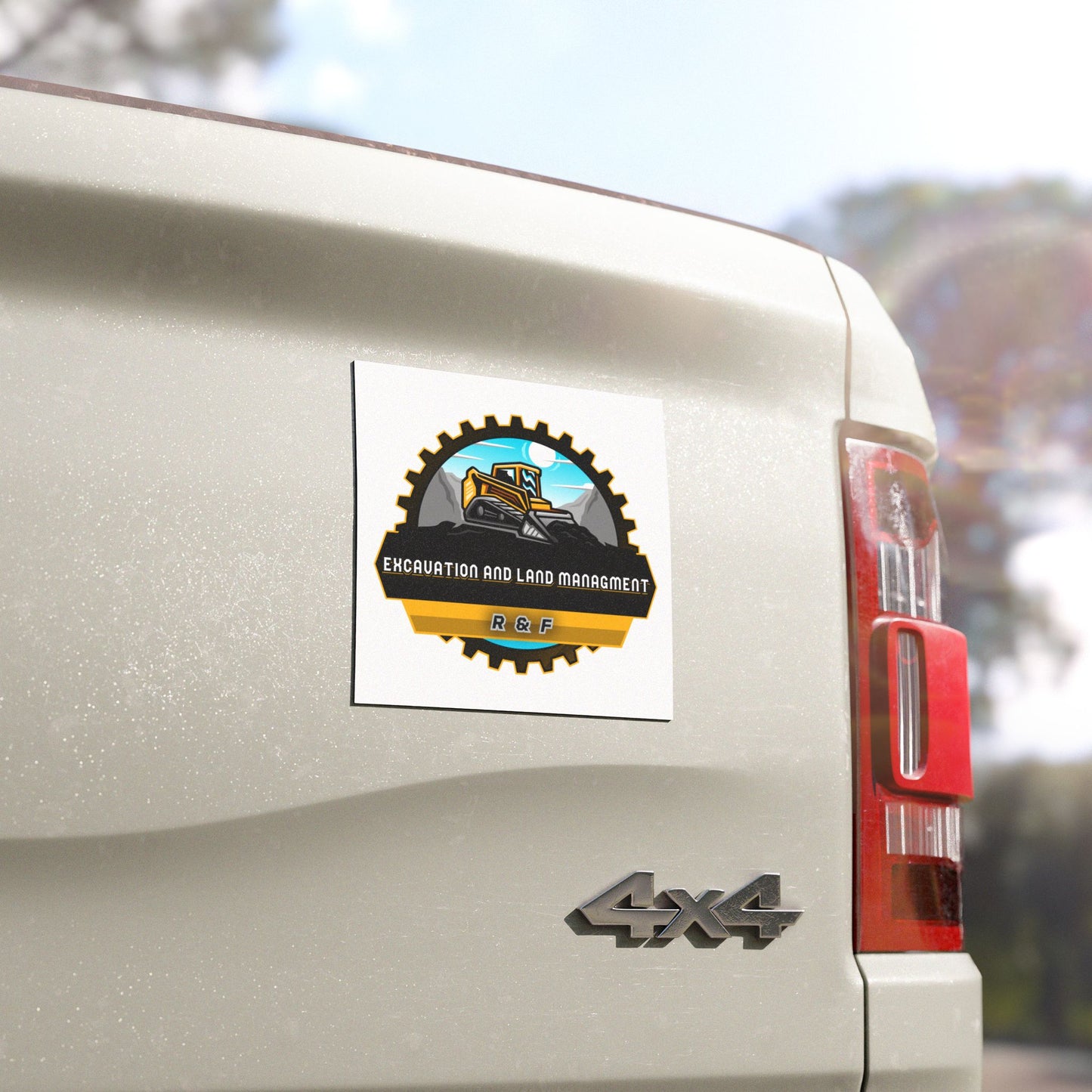 Excavation and Land Management Car Magnet - Durable Vehicle Decoration