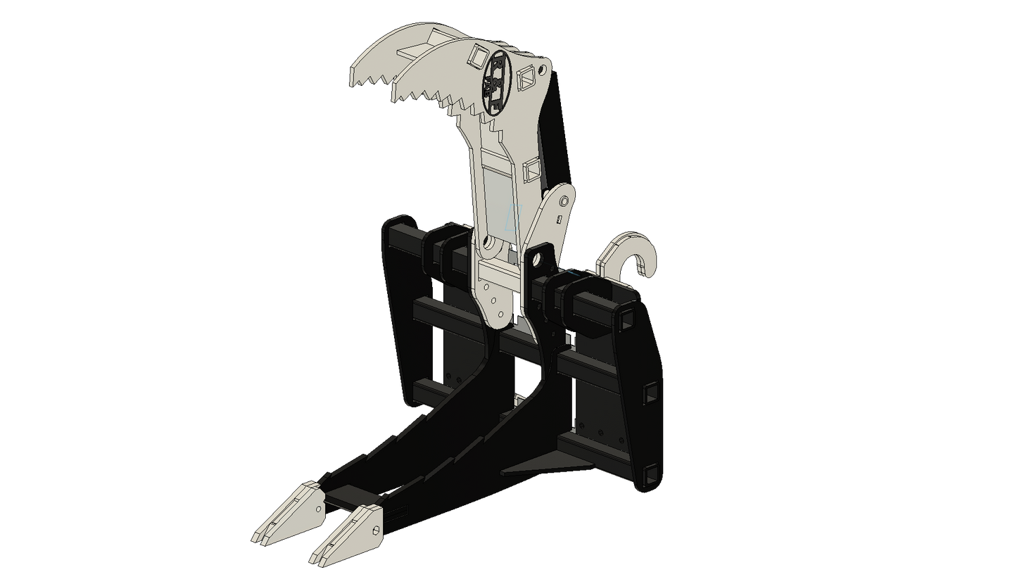 50" Hydraulic Payloader Spade Grapple Rock/Stump/Log